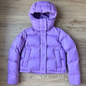 Lululemon Cropped Wunder Puff Jacket Purple Blossom Women’s size 0 XS goose down